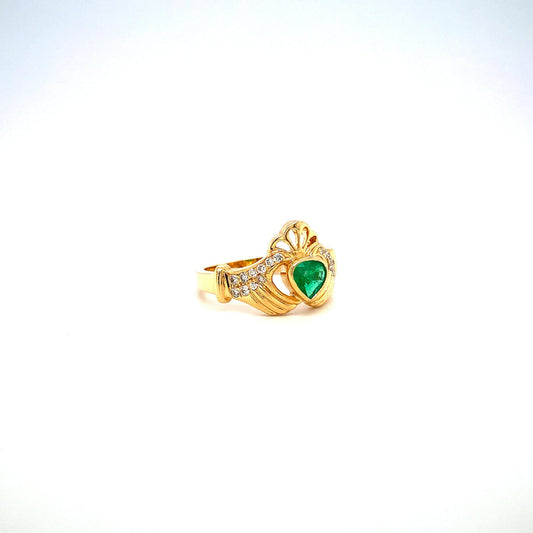 Emerald and Diamond Ring in 14K Yellow Gold - KGR 15462-1