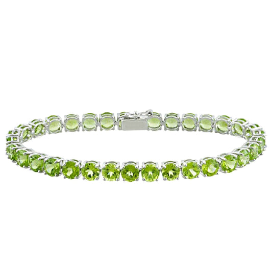 Peridot Tennis Bracelet – 925 Sterling Silver-0