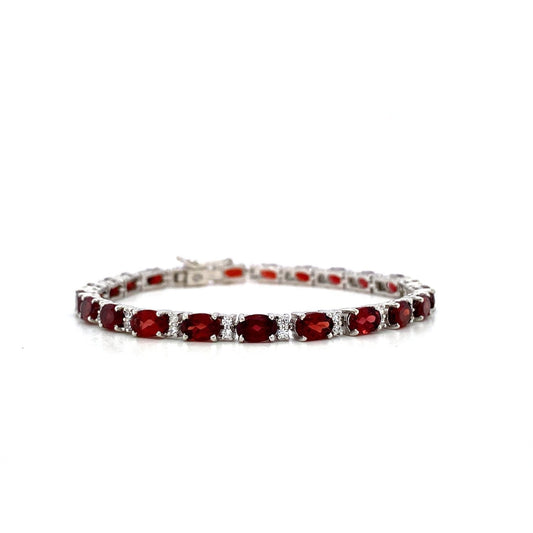 Garnet Bracelet in .925 Sterling Silver - KSD 44046-0