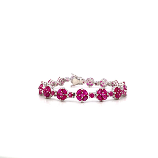 Ruby Bracelet in .925 Sterling Silver - KSD 48975-0