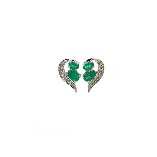 Emerald Earring in .925 Sterling Silver - KST 52401-0