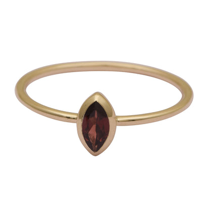 9k Yellow Gold Marquise Red Garnet Ring-2