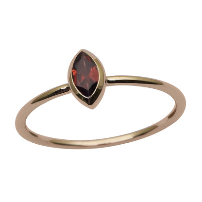 9k Yellow Gold Marquise Red Garnet Ring-0