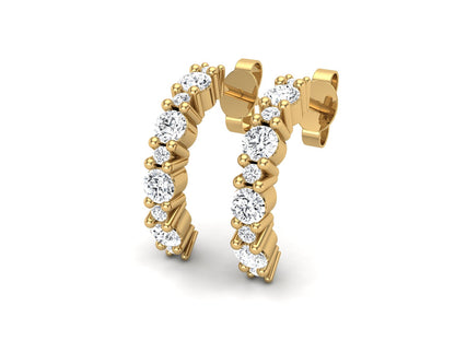 Moissanite Hoop 0.34 Ctw Earrings - 14K Yellow Gold-2